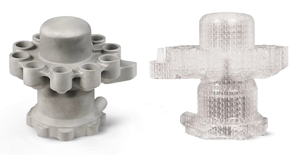 Patrón de fundición y pieza de fundición impresos en 3D con SLA