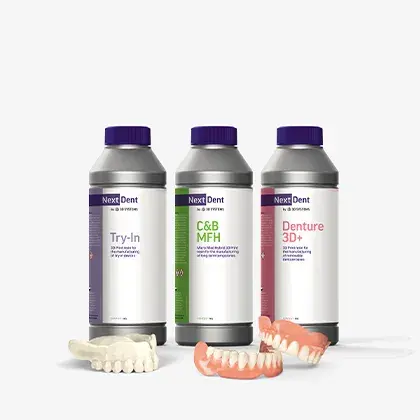 3 botellas de materiales NextDent