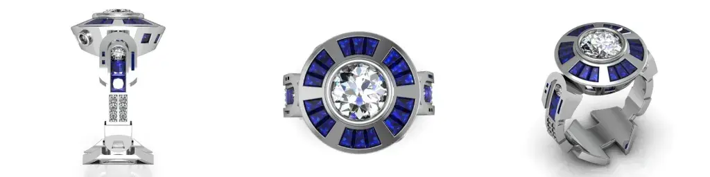 Renderizado de anillo de R2-D2 de Uptown Diamond