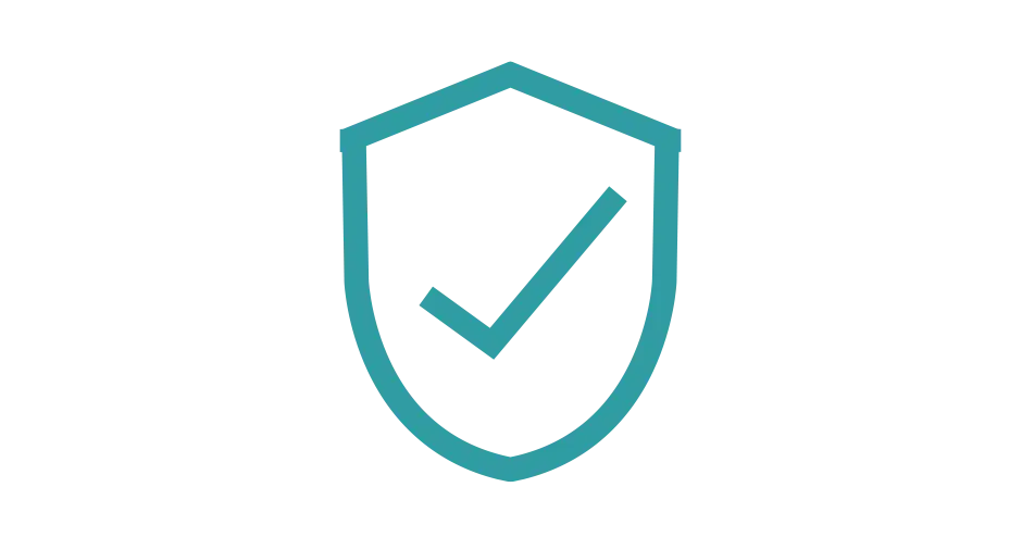 Un gráfico con una marca de verificación dentro de un escudo 