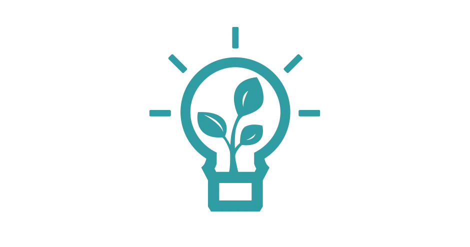 Un gráfico con una lámpara que tiene una hoja en el interior