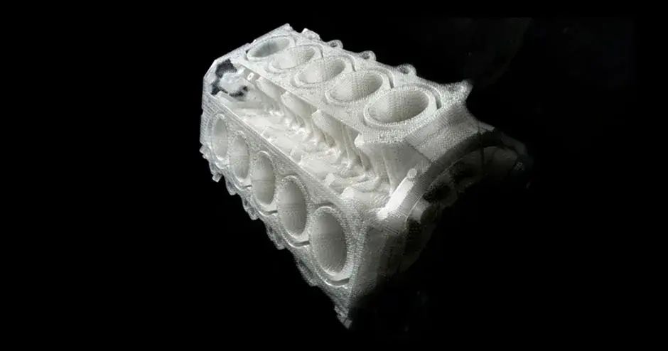 Bloque de motor impreso con accura castpro sla quickcast 2 
