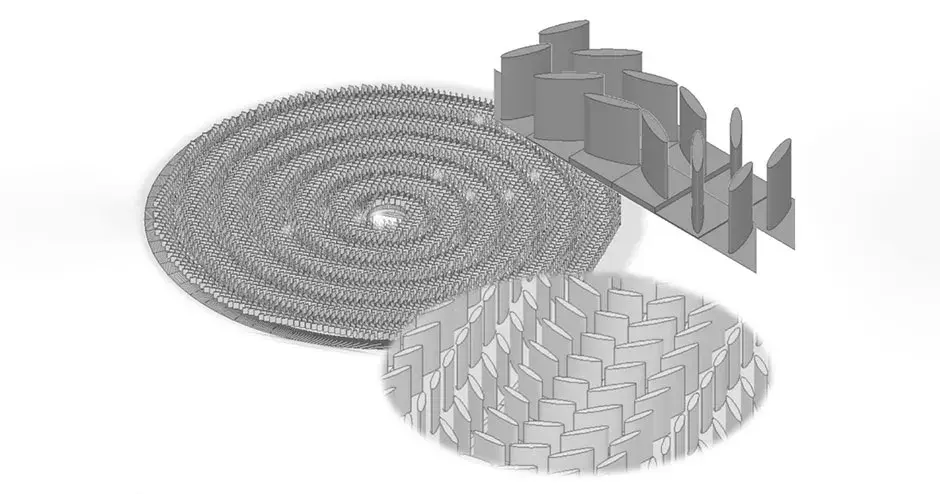 ilustración de secciones de la antena gpl