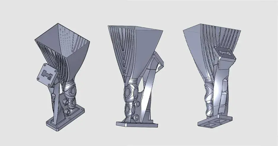 3 vistas diferentes de la antena de Martijn