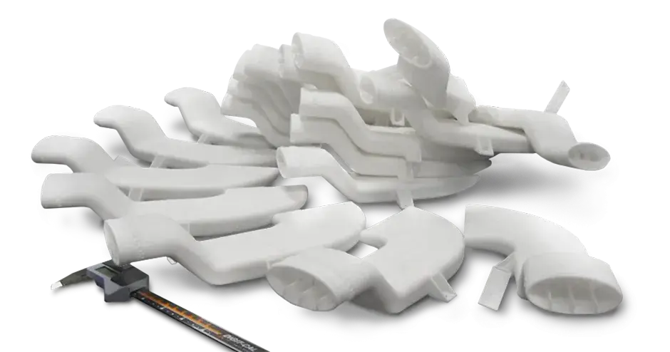 Conductos impresos en 3D hechos de Duraform PA SLS