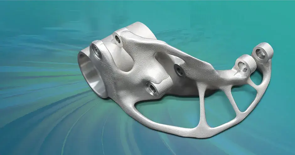 una pieza para automovilismo impresa en 3D en metal