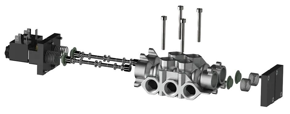 Conjunto optimizado de electroválvulas