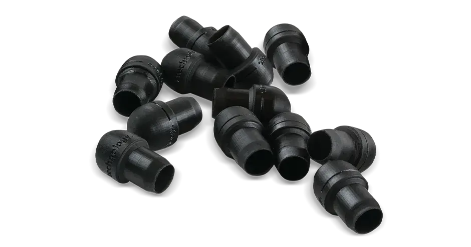 Tapones para parachoques elastoméricos impresos en 3D