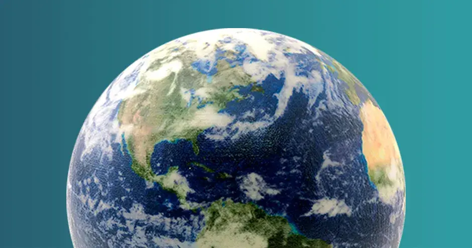 un globo terráqueo impreso en 3D