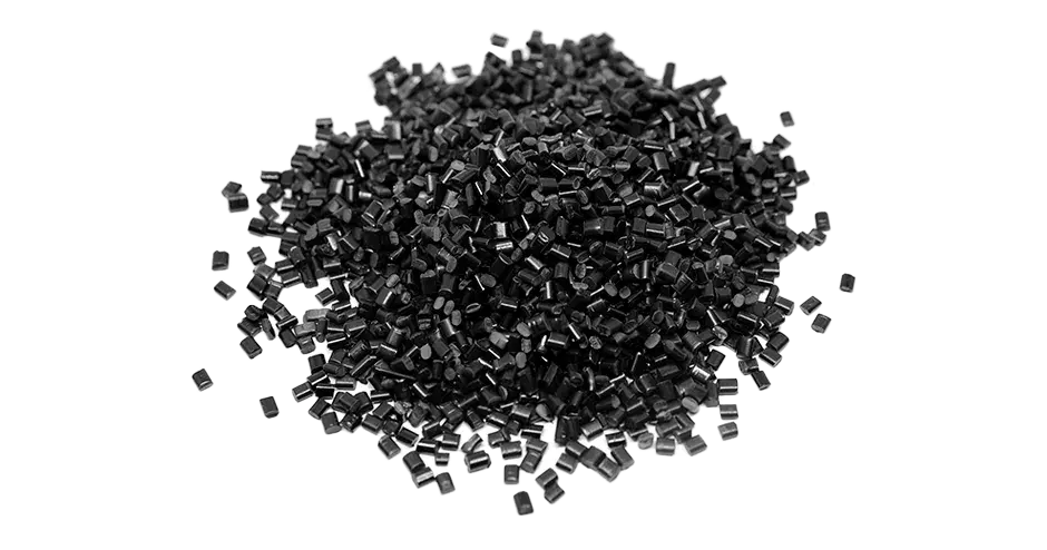 pellets de plástico negro