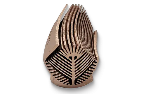 Disipador de calor impreso en 3D hecho con material de cobre CuCr2