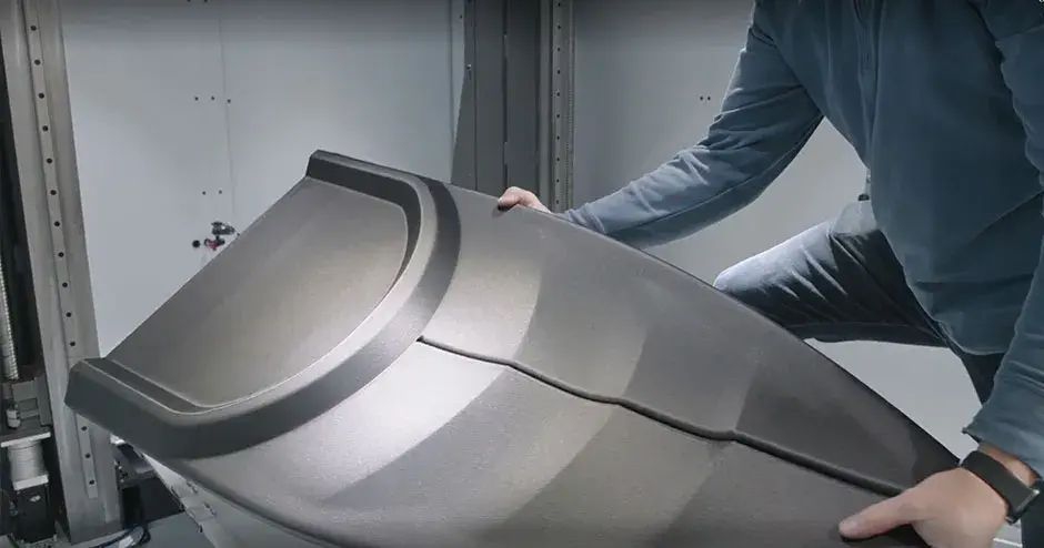 Pieza impresa 3D con acabado por extrusión