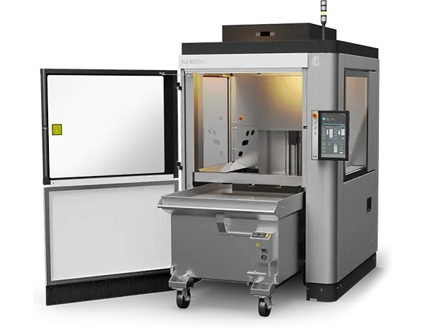 SLA 825 Dual Printer door open tray out