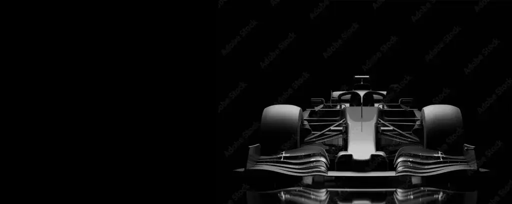 A race car on a black background