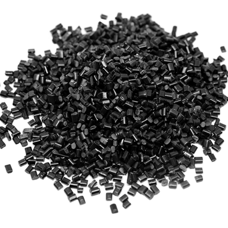 pellets de plástico negro