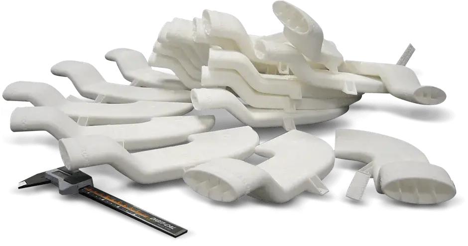 Tubo de ventilación impreso en Duraform ProX con la ProX 500 SLS