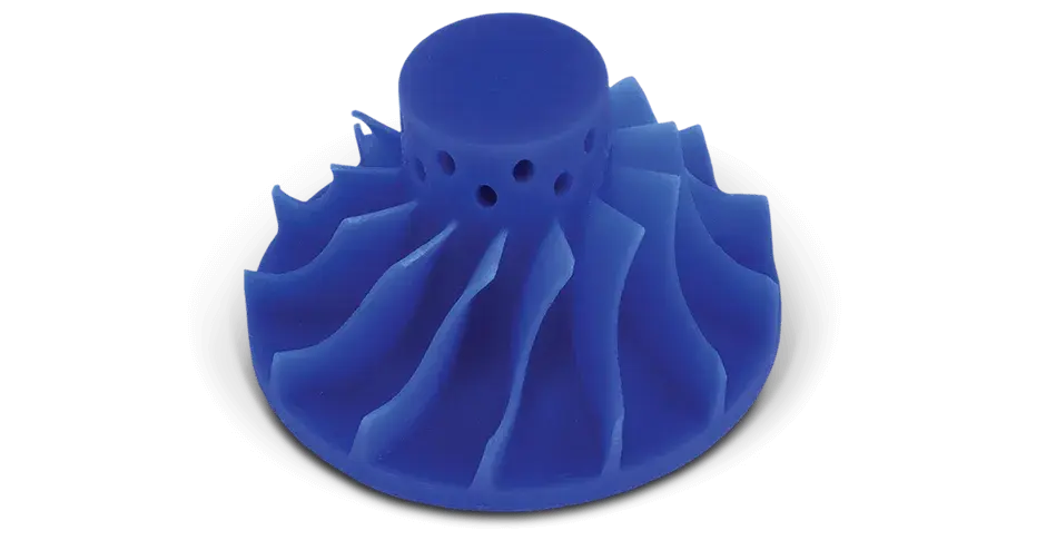 Anillo solitario en cera azul impreso con VisiJet m3 procast 3600W de 3D Systems