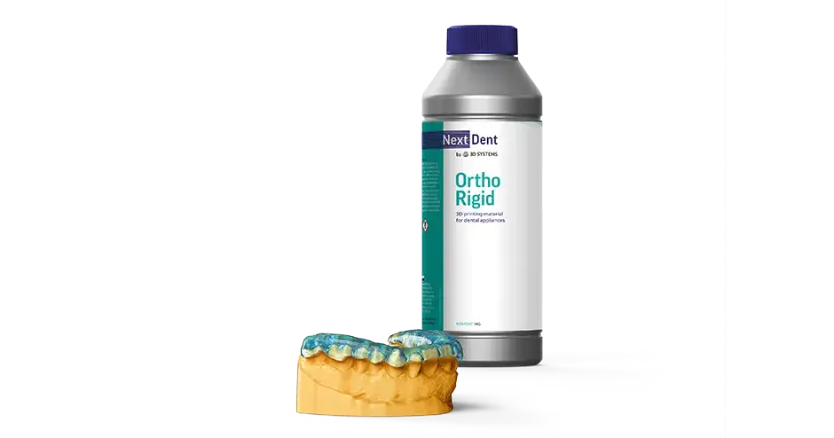 Material NextDent Ortho Rigid de 3D Systems para aplicaciones odontológicas