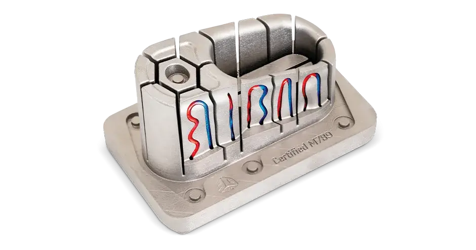 Un orificio de ventilación de inserto de molde con la herramienta DMP de enfriamiento de conformación hecho con certificación M789 (A)